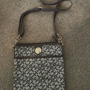 Tommy Hilfiger Black and Gray Crossbody Bag